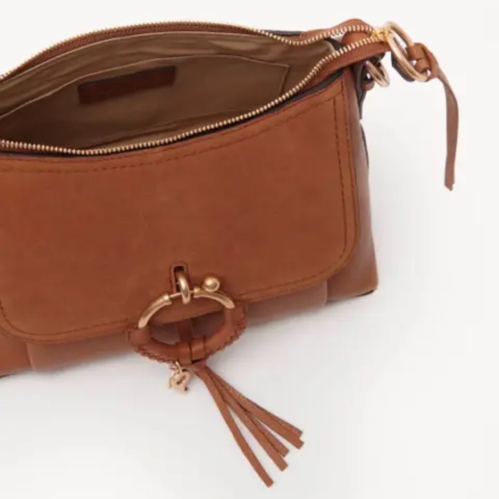 See By Chloe Tan Leather Joan Small Crossbody with Braided Ring - Picture 4 of 17